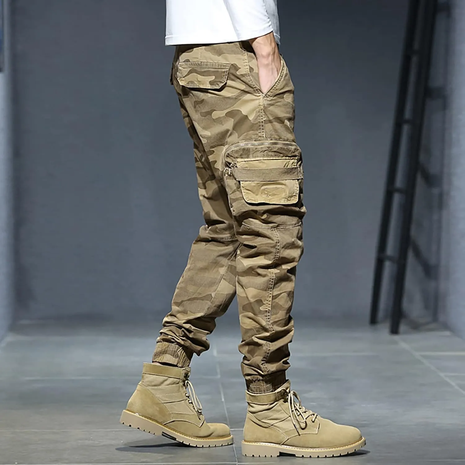 Sweatpant for Men with Pockets Cargo Pocket Fleece Sweatpants Men's Casual Cargo Sweatpants with Pockets Long Openleg