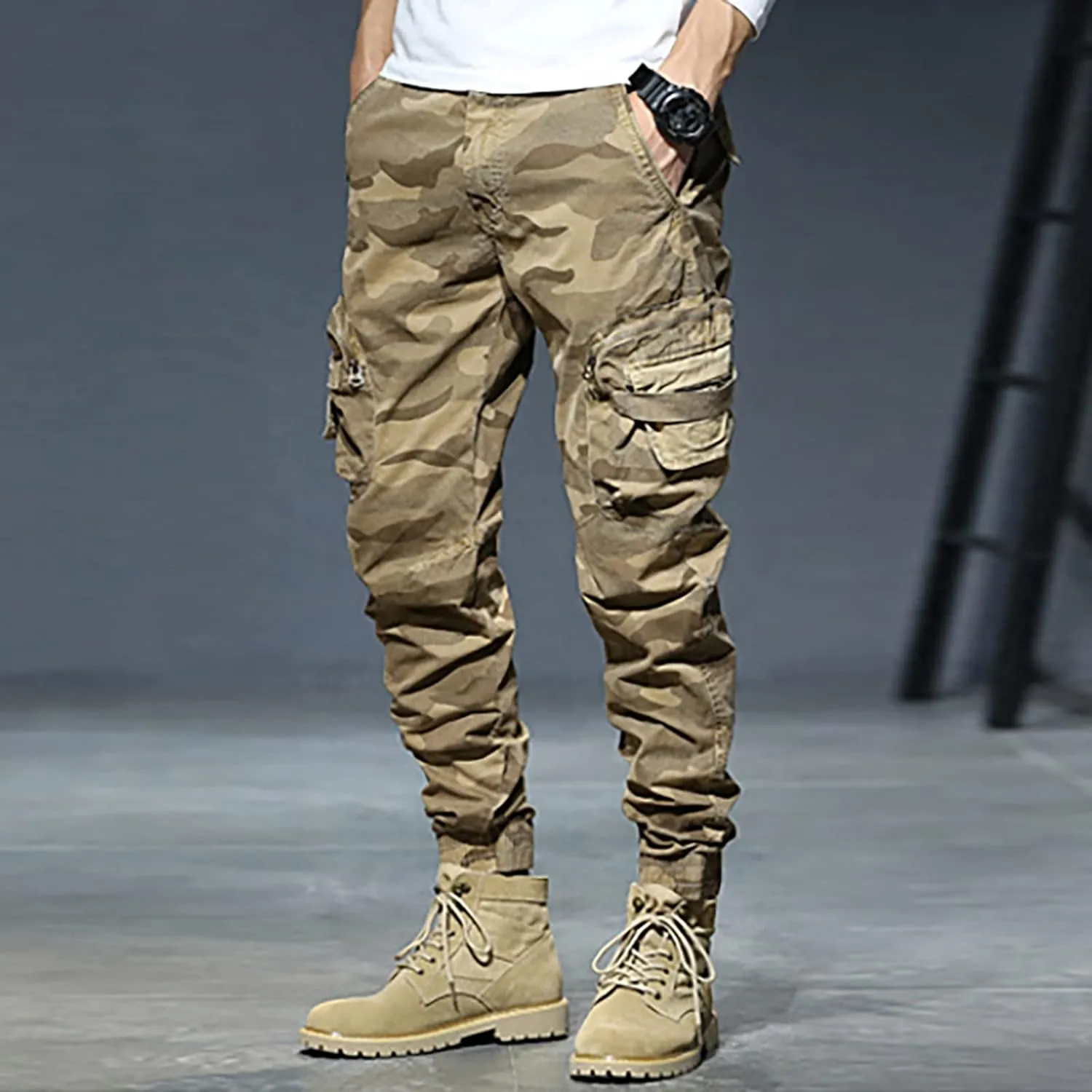 Sweatpant for Men with Pockets Cargo Pocket Fleece Sweatpants Men's Casual Cargo Sweatpants with Pockets Long Openleg