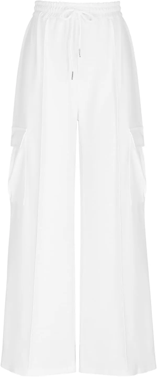 TANGNADE Womens Baggy Sweatpants Wide Leg Elastic Waisted Sweat Pants Cozy Casual Jogger Trouser Yoga Pants Pockets