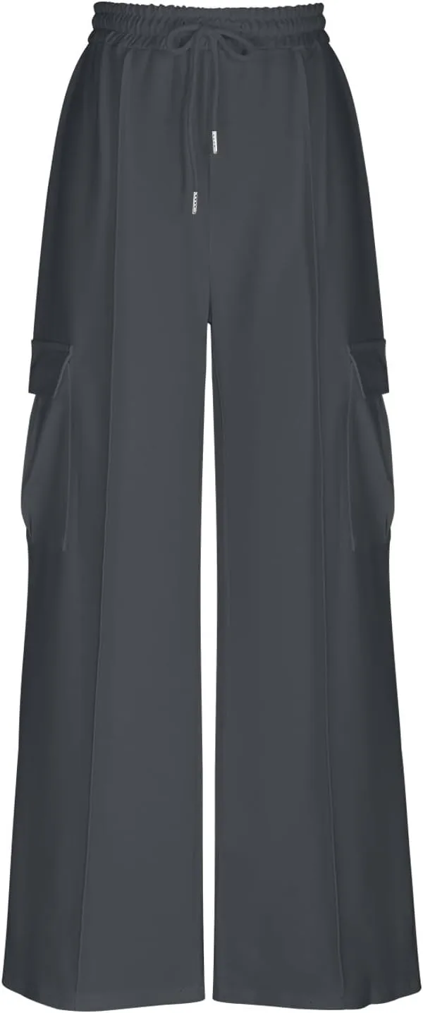 TANGNADE Womens Baggy Sweatpants Wide Leg Elastic Waisted Sweat Pants Cozy Casual Jogger Trouser Yoga Pants Pockets