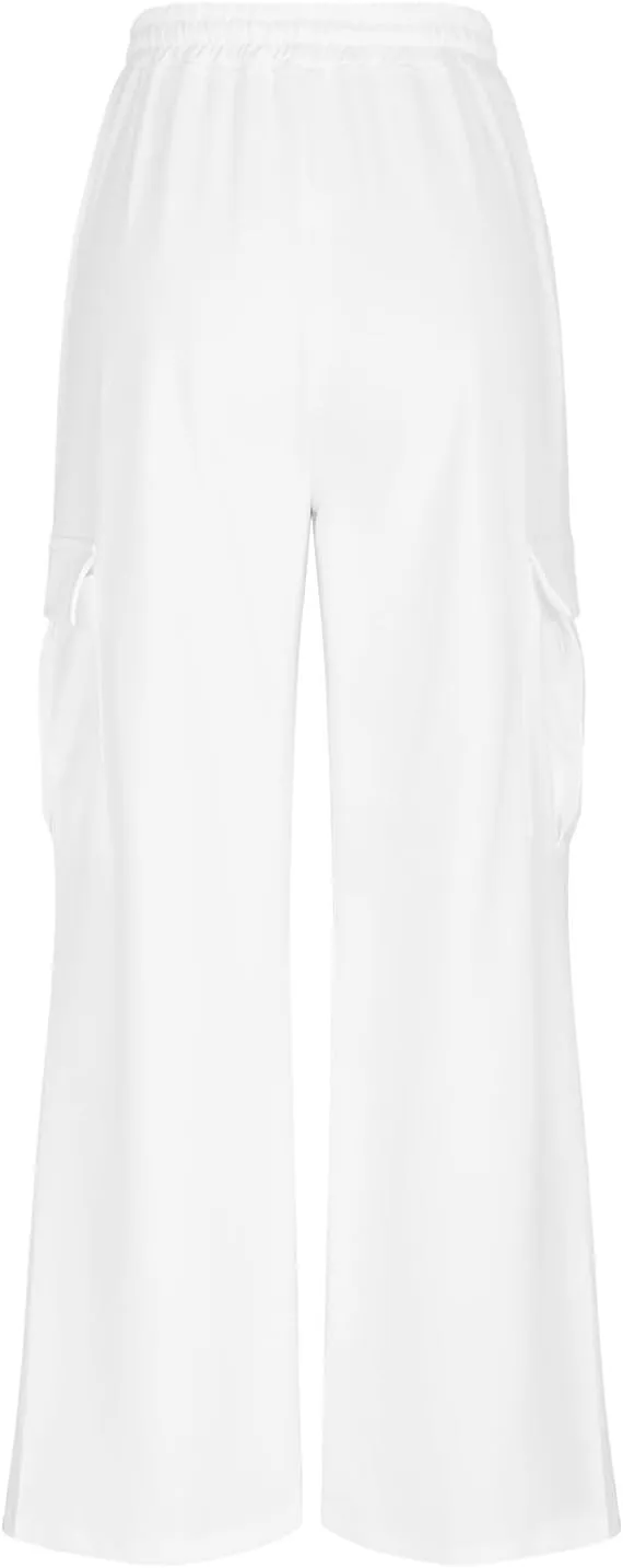 TANGNADE Womens Baggy Sweatpants Wide Leg Elastic Waisted Sweat Pants Cozy Casual Jogger Trouser Yoga Pants Pockets