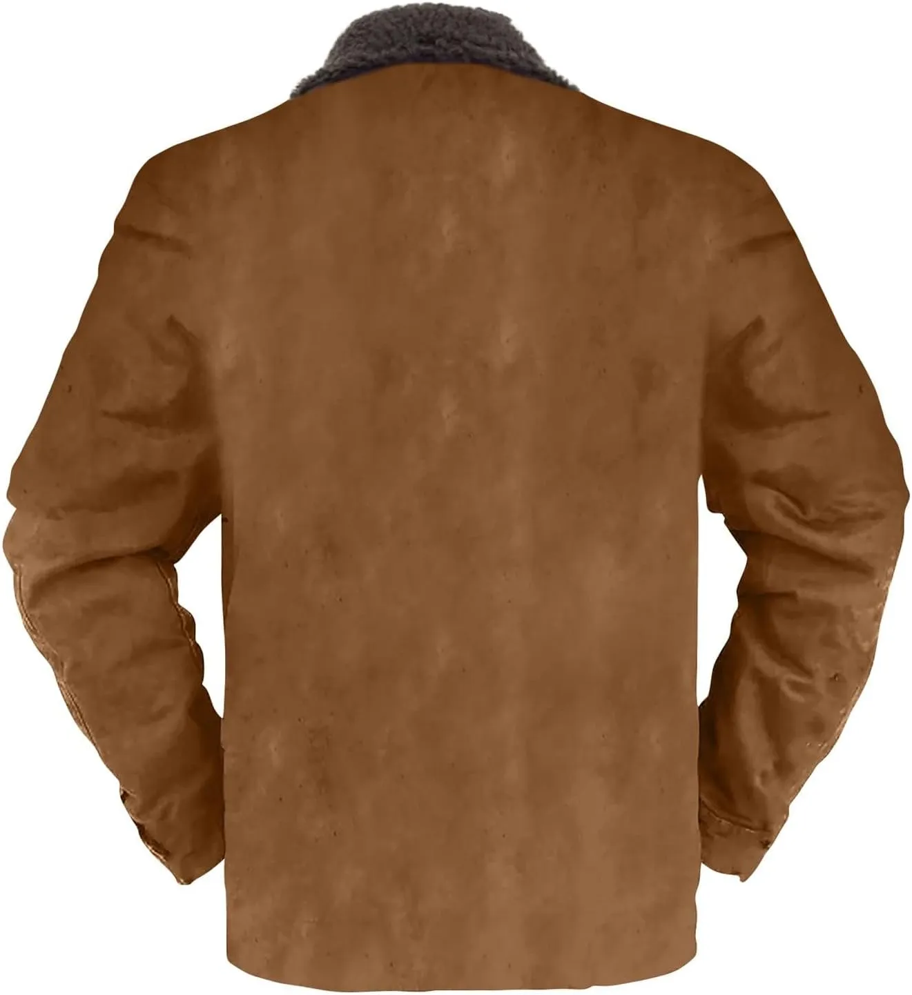 Thatrich Men's Sherpa Lined Jacket Warm Fleece Coats Faux Fur Jackets Fuzzy Zip Outwears Trendy Winter Overcoats with Pockets