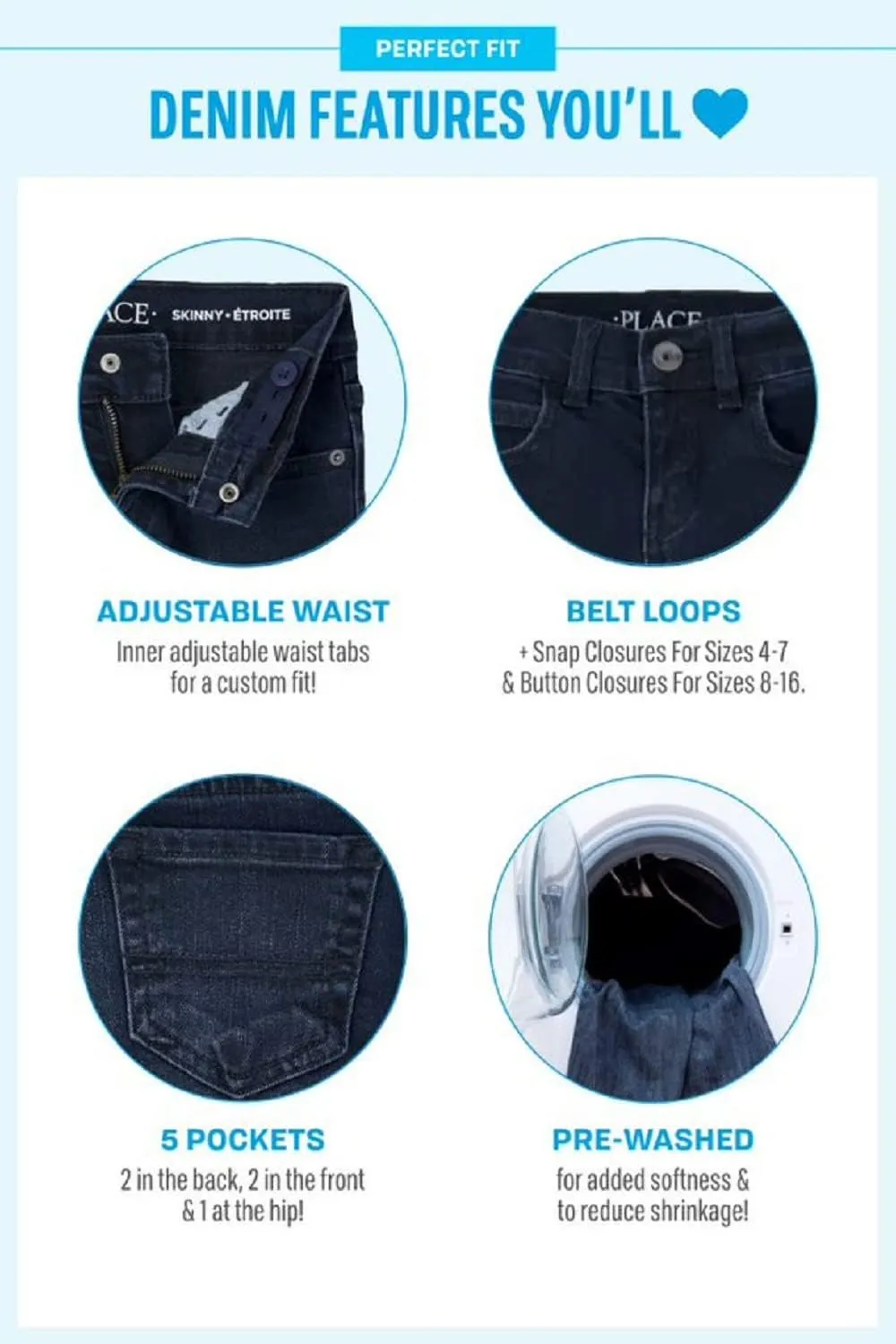 The Children's Place Girls' Multipack Basic Skinny Jeans