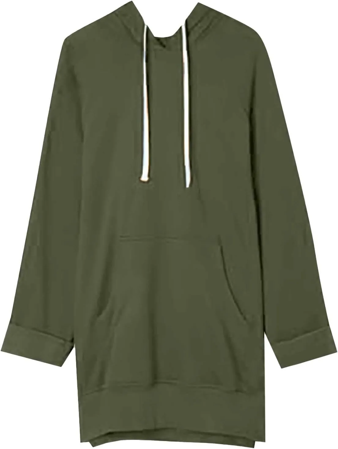 The Warmy Oversized Hoodie Dress for Women Trendy Casual Long Sleeve Split Hem Pullover Weighted Hoodie with Pocket