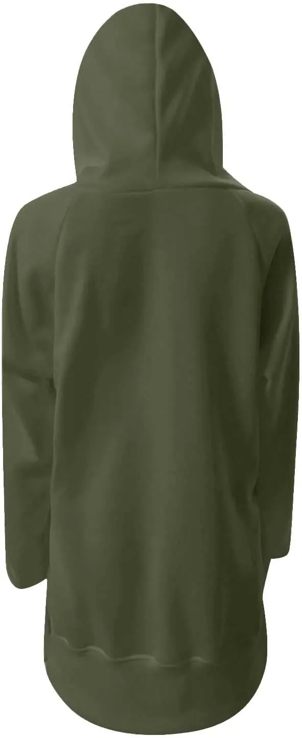 The Warmy Oversized Hoodie Dress for Women Trendy Casual Long Sleeve Split Hem Pullover Weighted Hoodie with Pocket