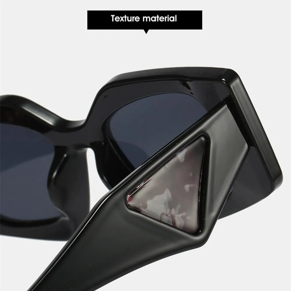 Unique Polygon Sunglasses Women Vintage Sun Glasses Men Fashion Punk Wide Legs UV400 Fashion Shades Eyewear