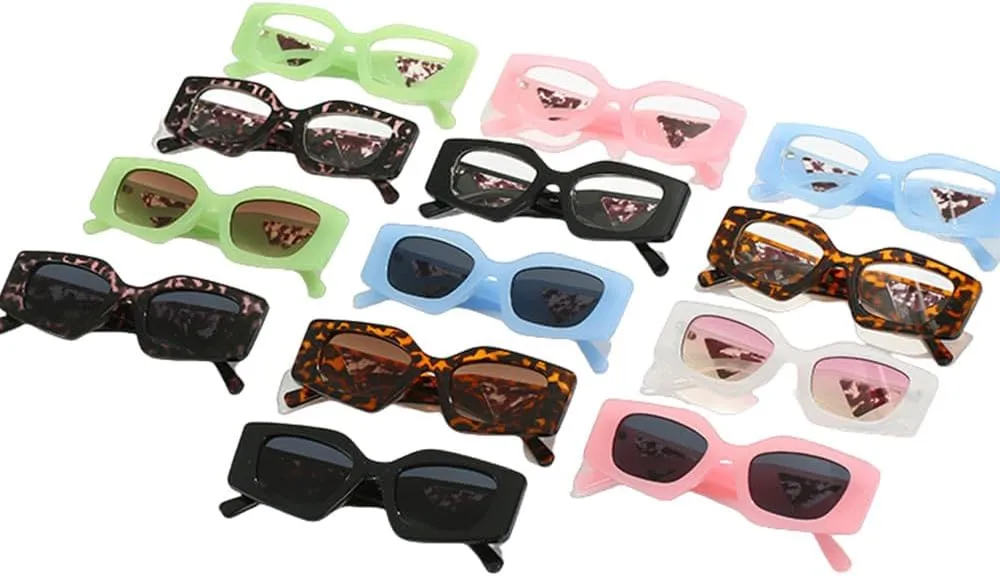 Unique Polygon Sunglasses Women Vintage Sun Glasses Men Fashion Punk Wide Legs UV400 Fashion Shades Eyewear