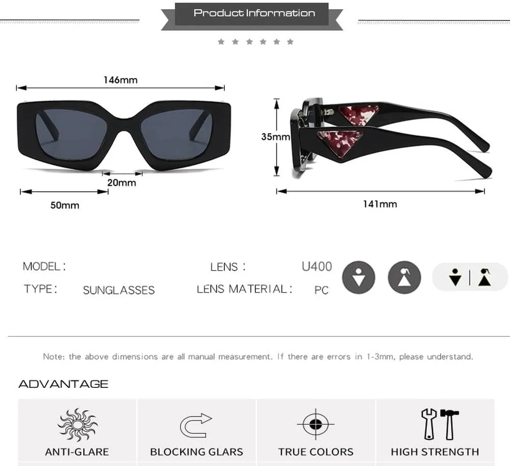 Unique Polygon Sunglasses Women Vintage Sun Glasses Men Fashion Punk Wide Legs UV400 Fashion Shades Eyewear