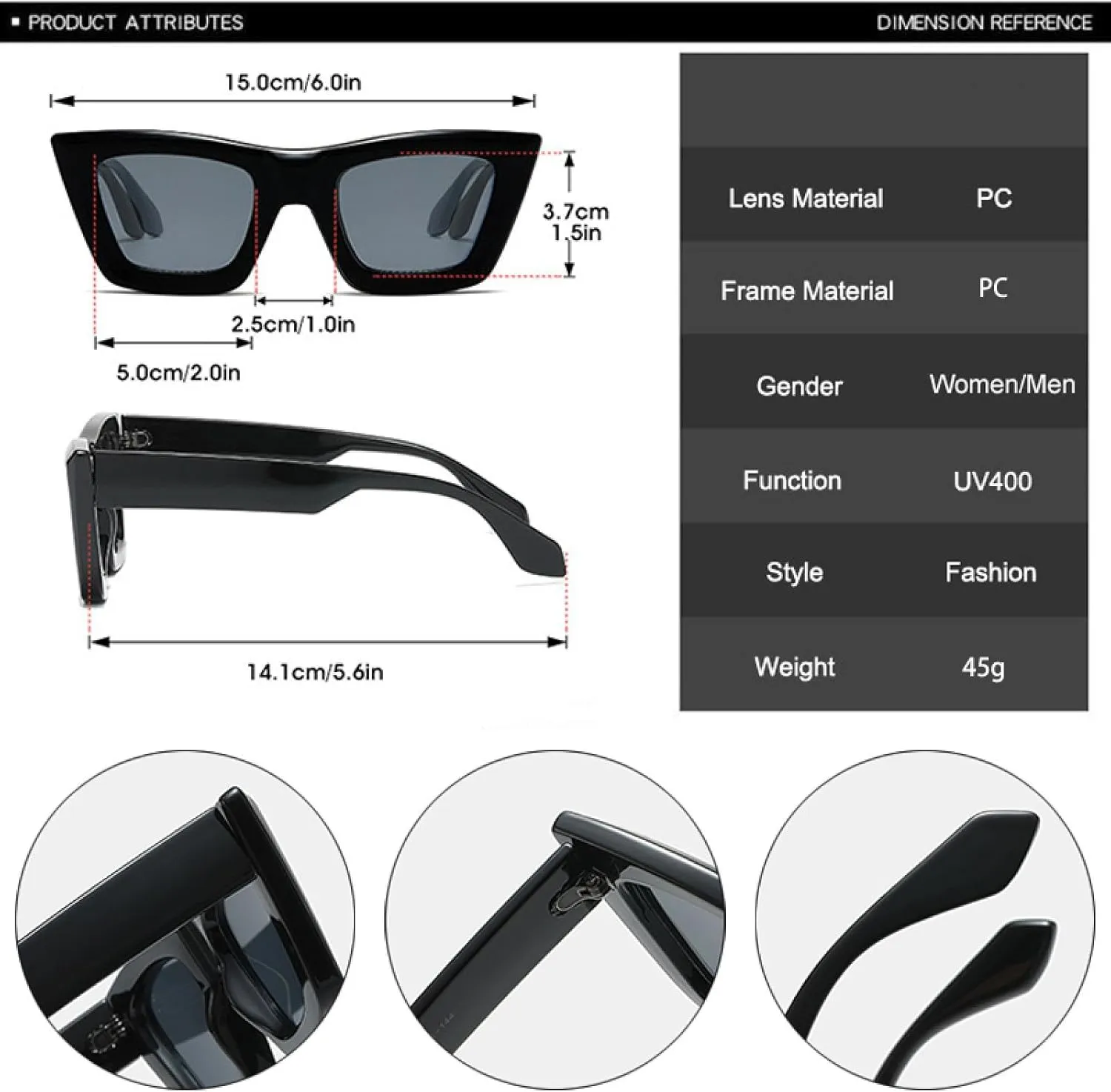 Vintage Cat Eye Women Luxury Sunglasses Uv400 Fashion Gradient Men