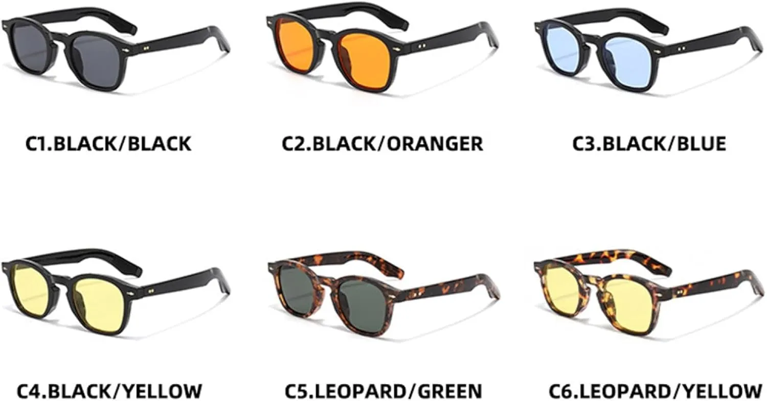 Vintage Fashion Sunglasses Women Men Yellow Blue Lens Uv400
