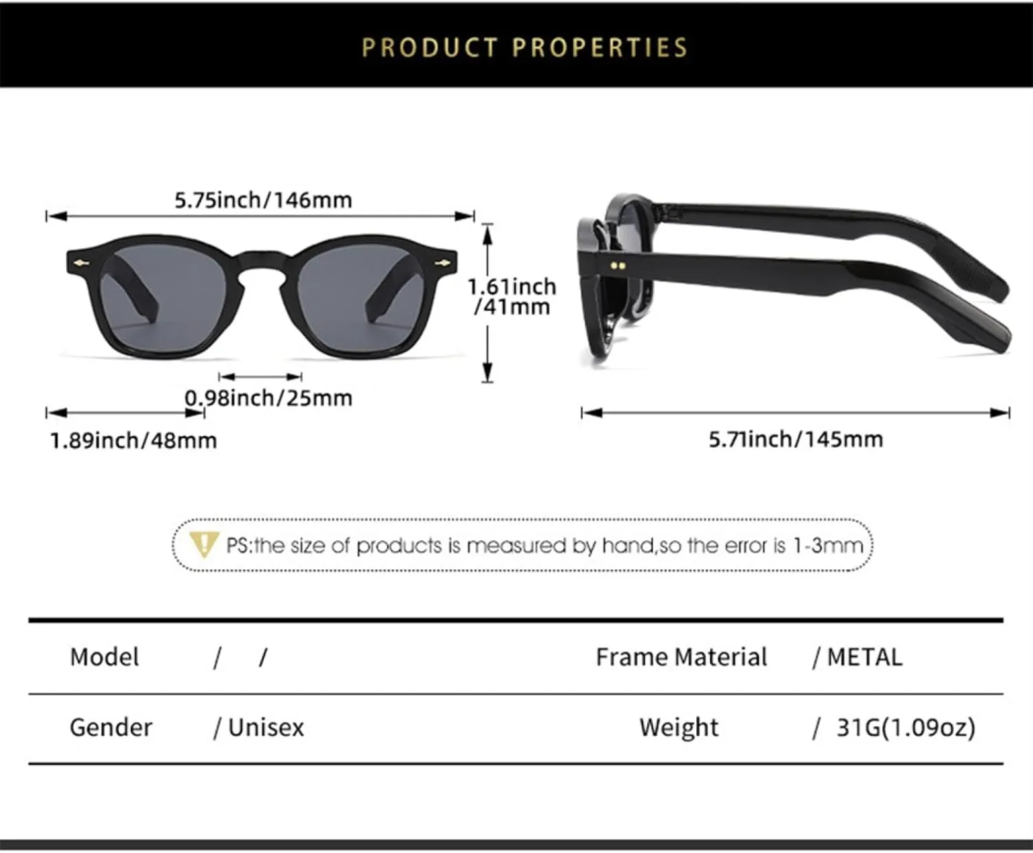 Vintage Fashion Sunglasses Women Men Yellow Blue Lens Uv400