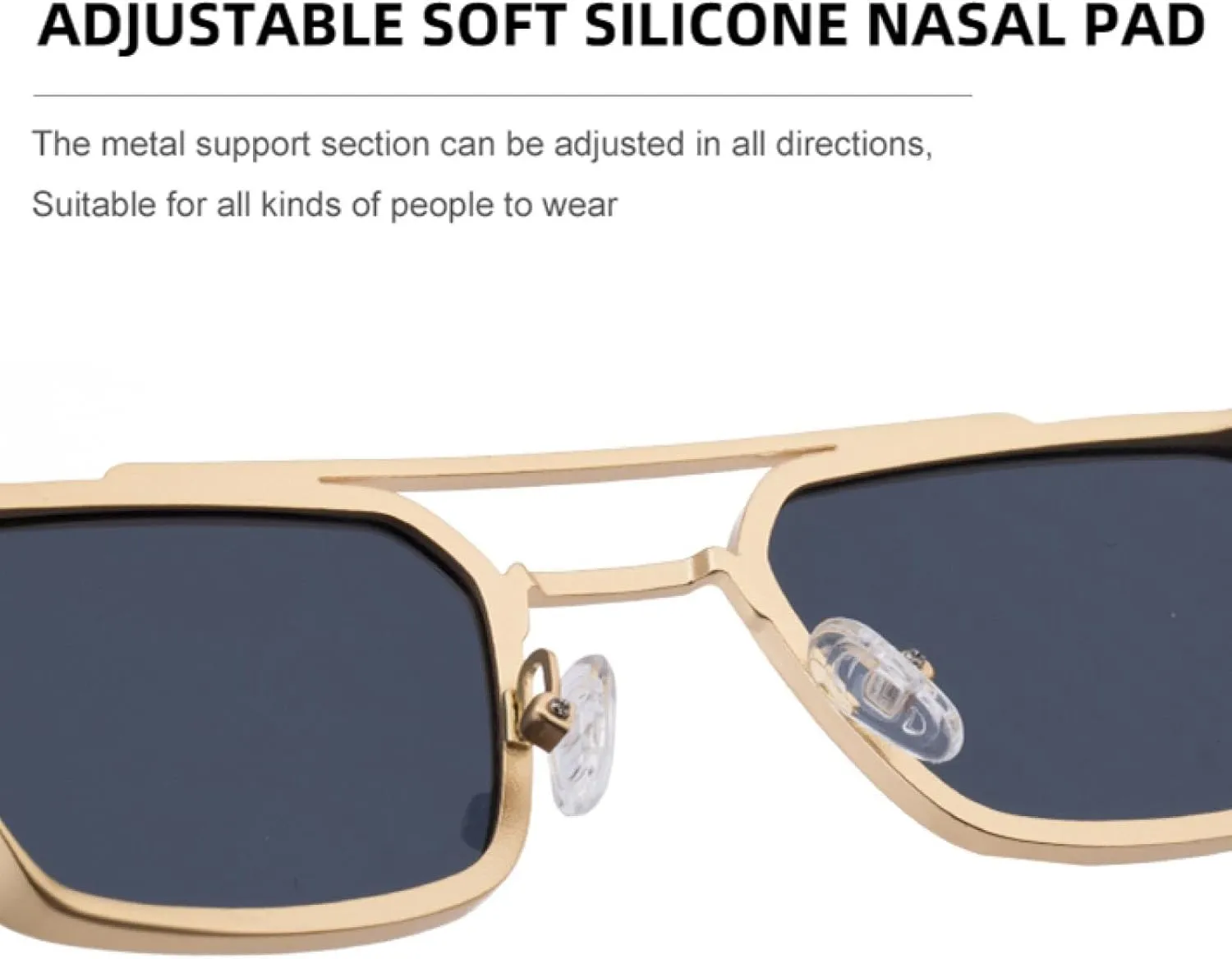 Vintage Punk Rectangle Sunglasses for Men Women Luxury Classic Metal Frame Steampunk Uv400 Driving