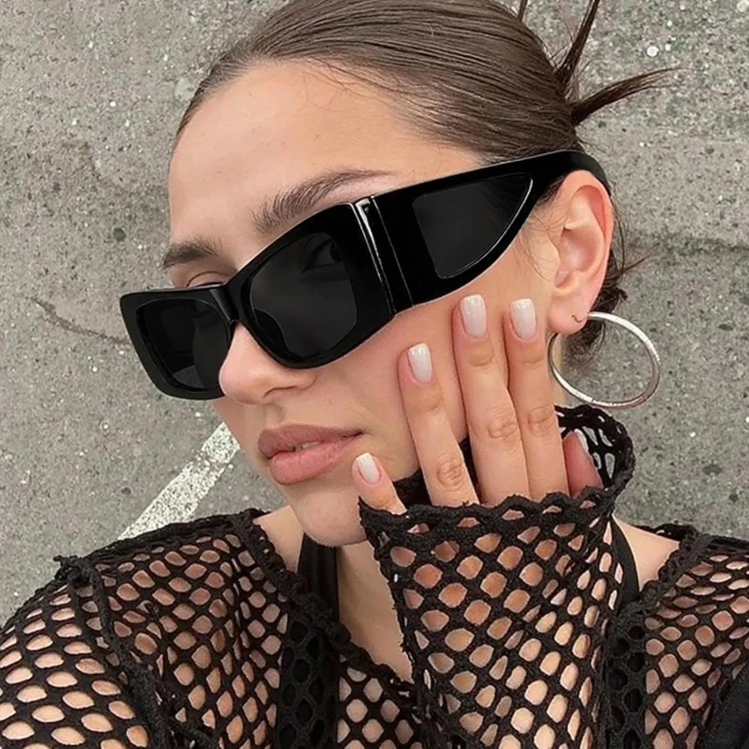 Vintage Rectangle Sunglasses Women Luxury Punk Steampunk Fashion Outdoor Travel Shades