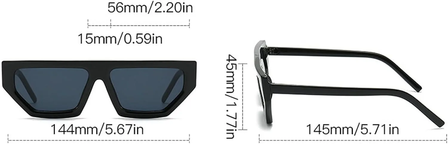 Vintage Square Sunglasses for Women Men Cat Eye Sunglasses Thick Frame Eyewear Female Fashion Polygon Sun Glasses