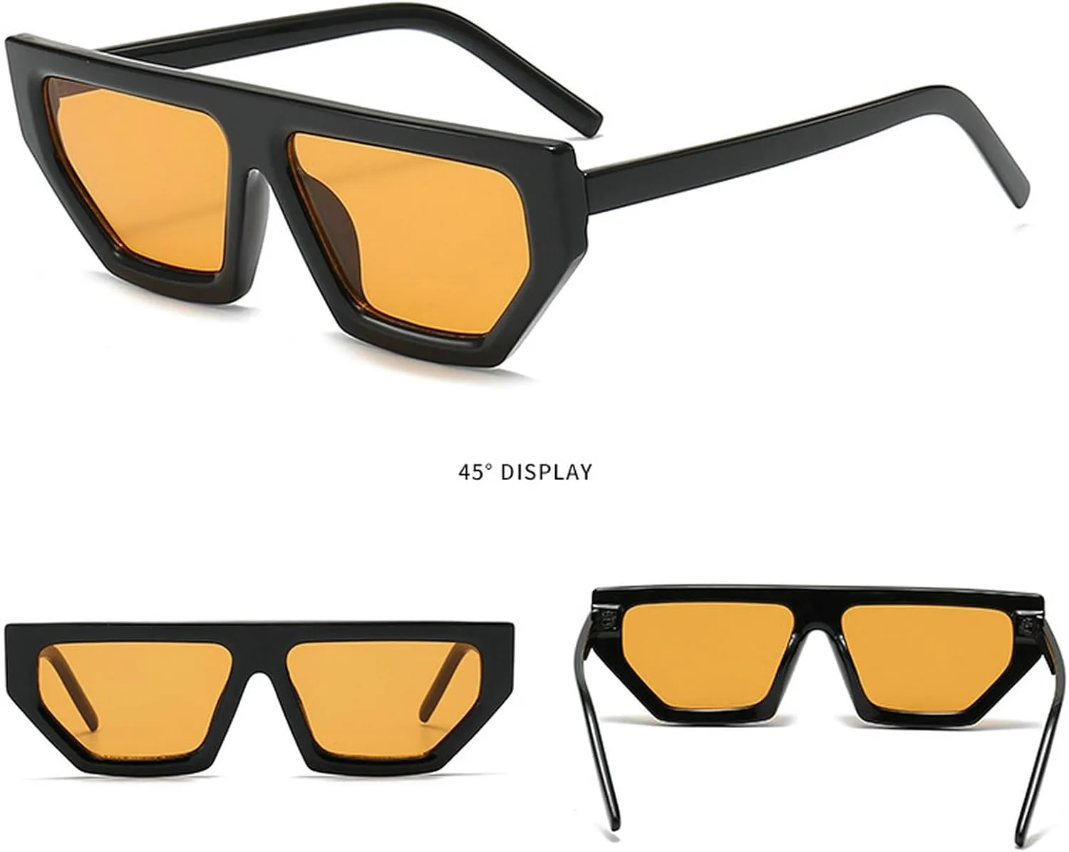 Vintage Square Sunglasses for Women Men Cat Eye Sunglasses Thick Frame Eyewear Female Fashion Polygon Sun Glasses