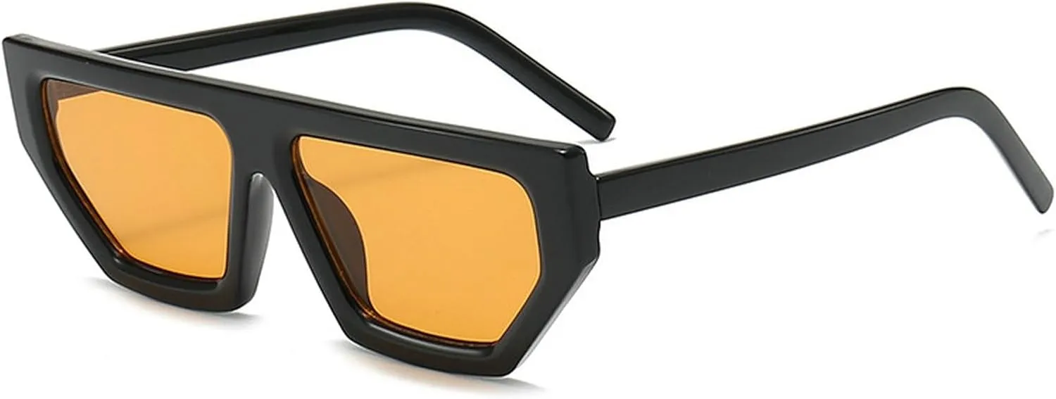 Vintage Square Sunglasses for Women Men Cat Eye Sunglasses Thick Frame Eyewear Female Fashion Polygon Sun Glasses