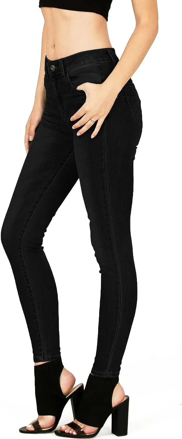 Wax Jeans Women's Juniors High Waist Light Distressing Skinny Jeans