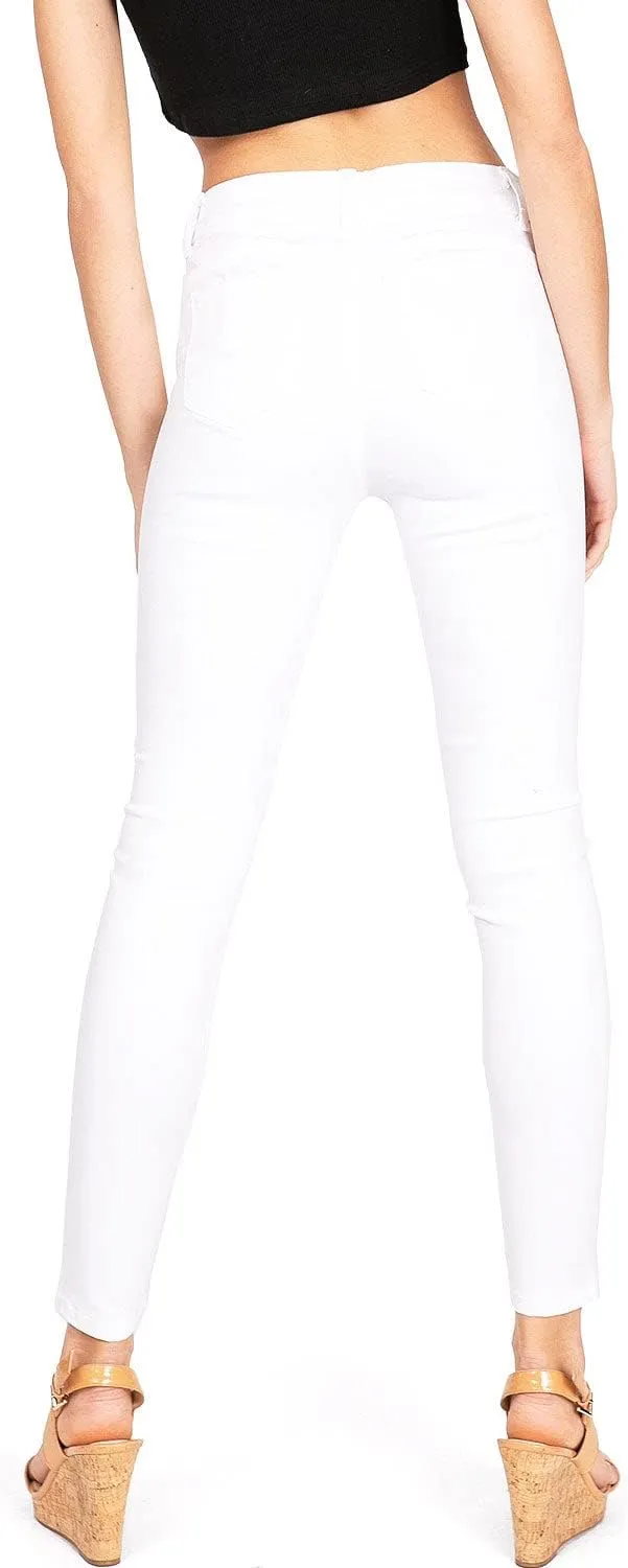 Wax Jeans Women's Juniors High Waist Light Distressing Skinny Jeans