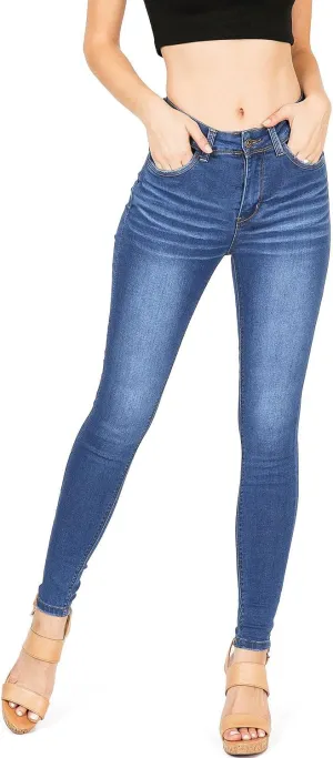 Wax Jeans Women's Juniors High Waist Light Distressing Skinny Jeans