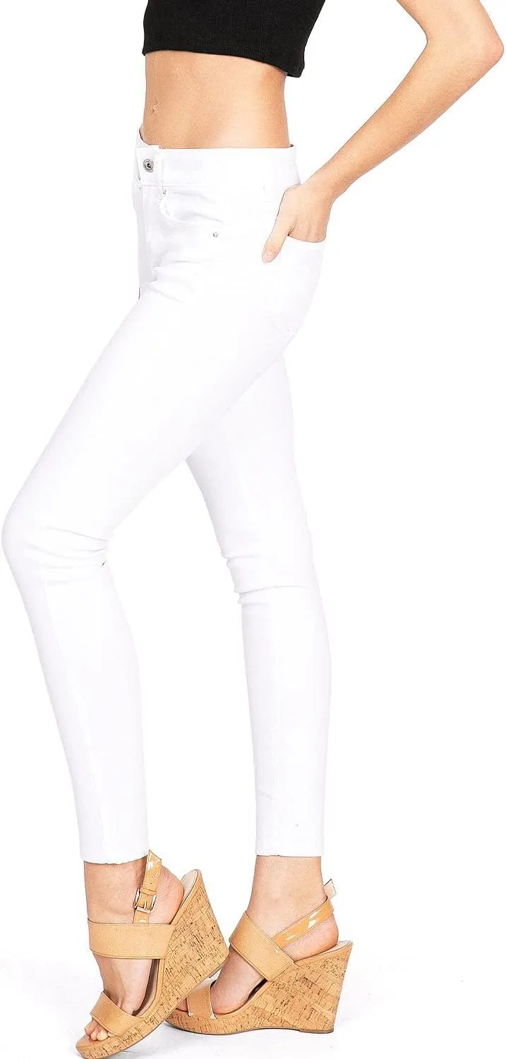 Wax Jeans Women's Juniors High Waist Light Distressing Skinny Jeans