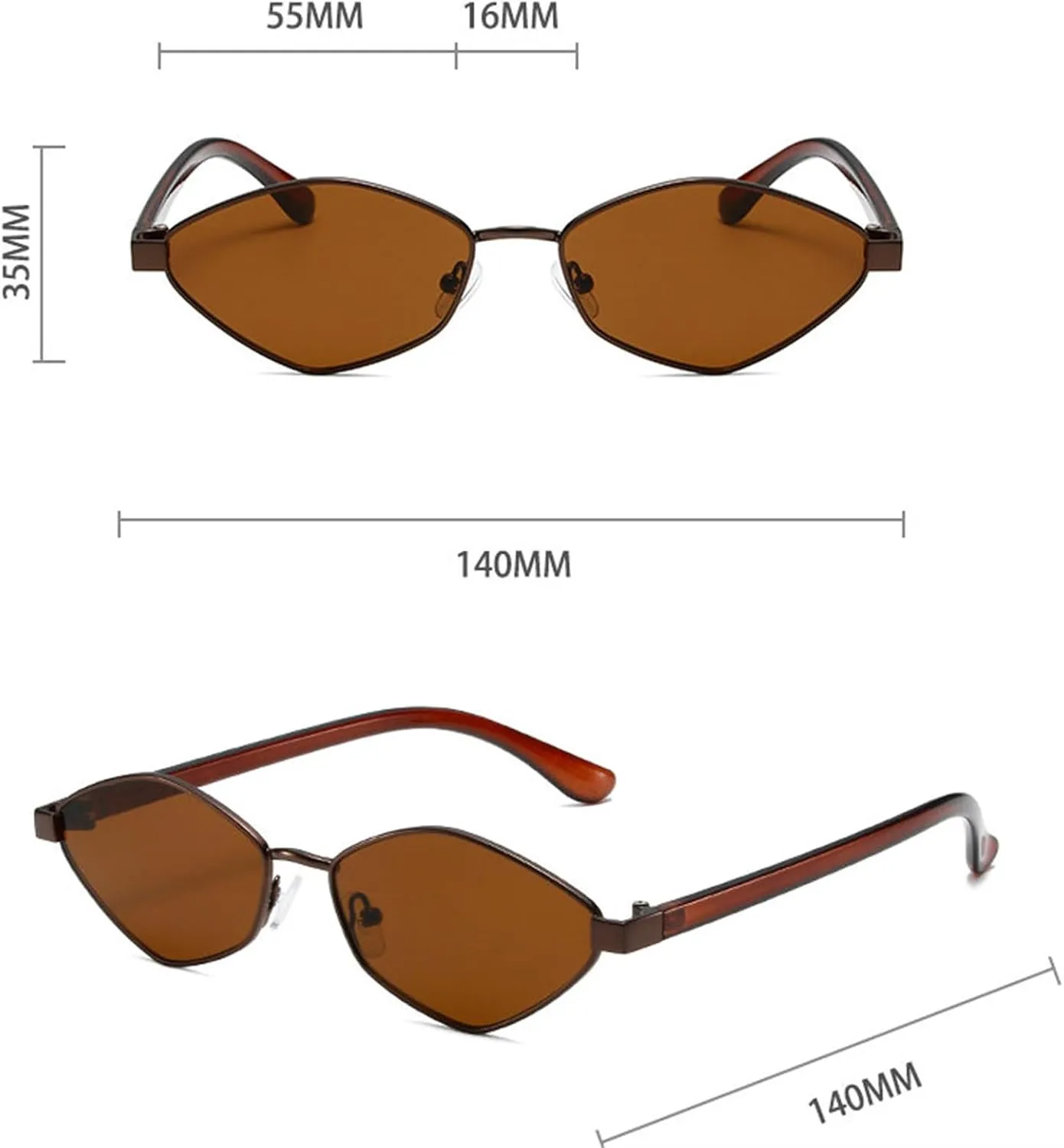 willochra Fashion Irregular Polygon Cat Eye Sunglasses Women men Vintage Metal Small Frame Woman Trending Eyewear