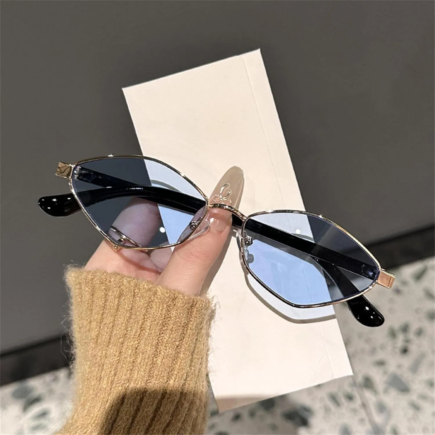 willochra Fashion Irregular Polygon Cat Eye Sunglasses Women men Vintage Metal Small Frame Woman Trending Eyewear