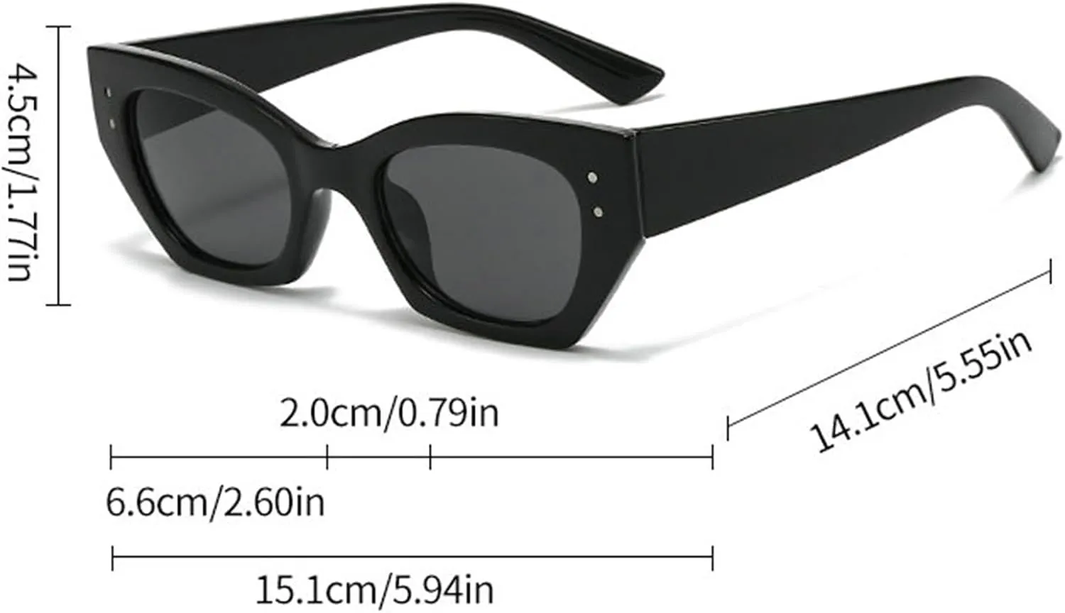 willochra Fashion Sunglasses Women Men Vintage Y2K Small cat eye Sun Glasses Male Fashion Popular Rivets Narrow Eyewear