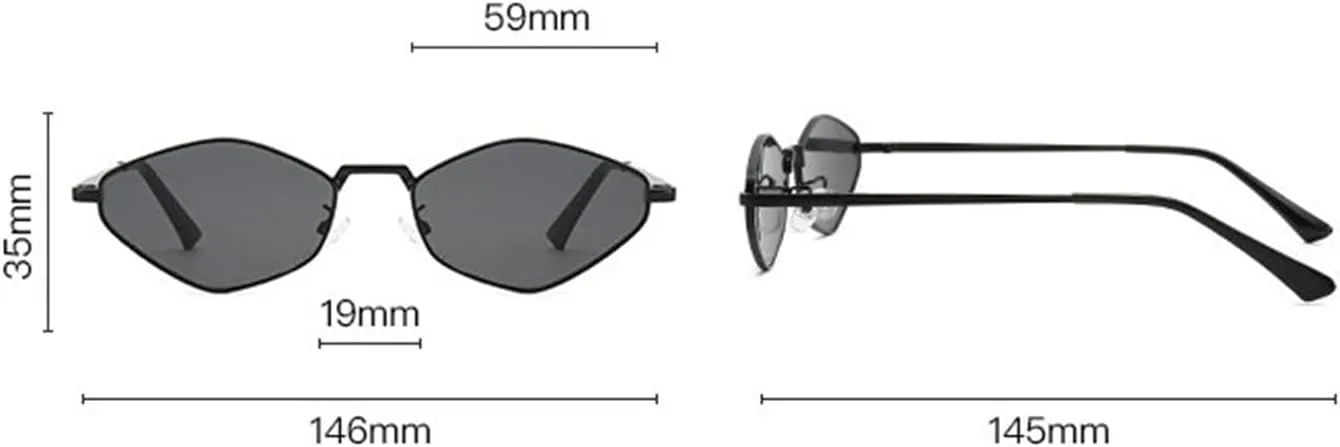 willochra Popular Fashion Polygon Rhombus Sunglasses Women Retro Punk Trending Men Metal Cat Eye Shades sunglasses UV400
