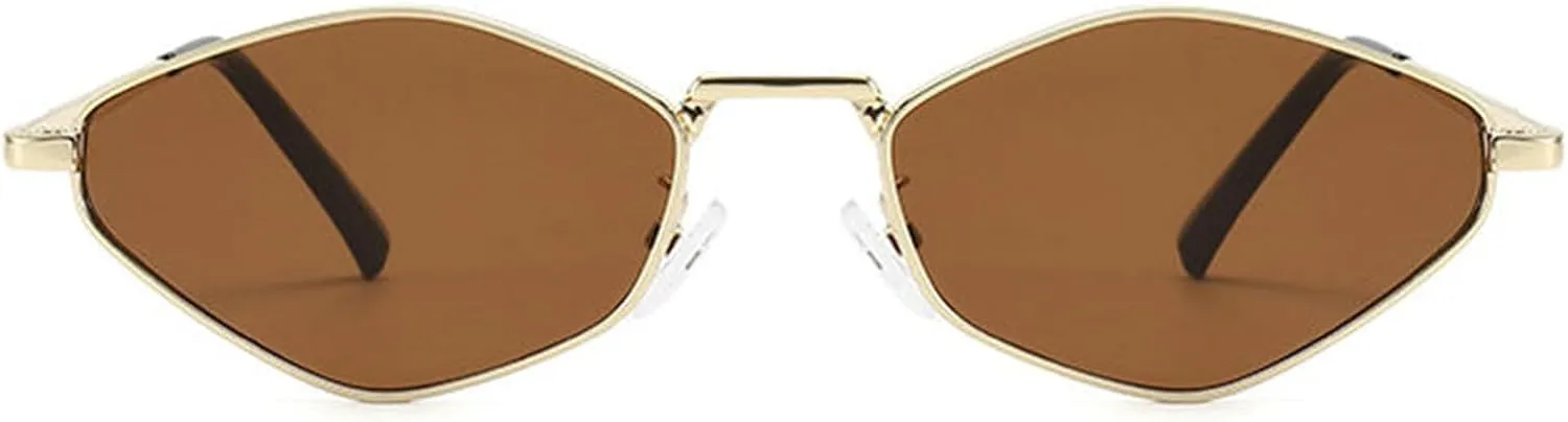willochra Popular Fashion Polygon Rhombus Sunglasses Women Retro Punk Trending Men Metal Cat Eye Shades sunglasses UV400