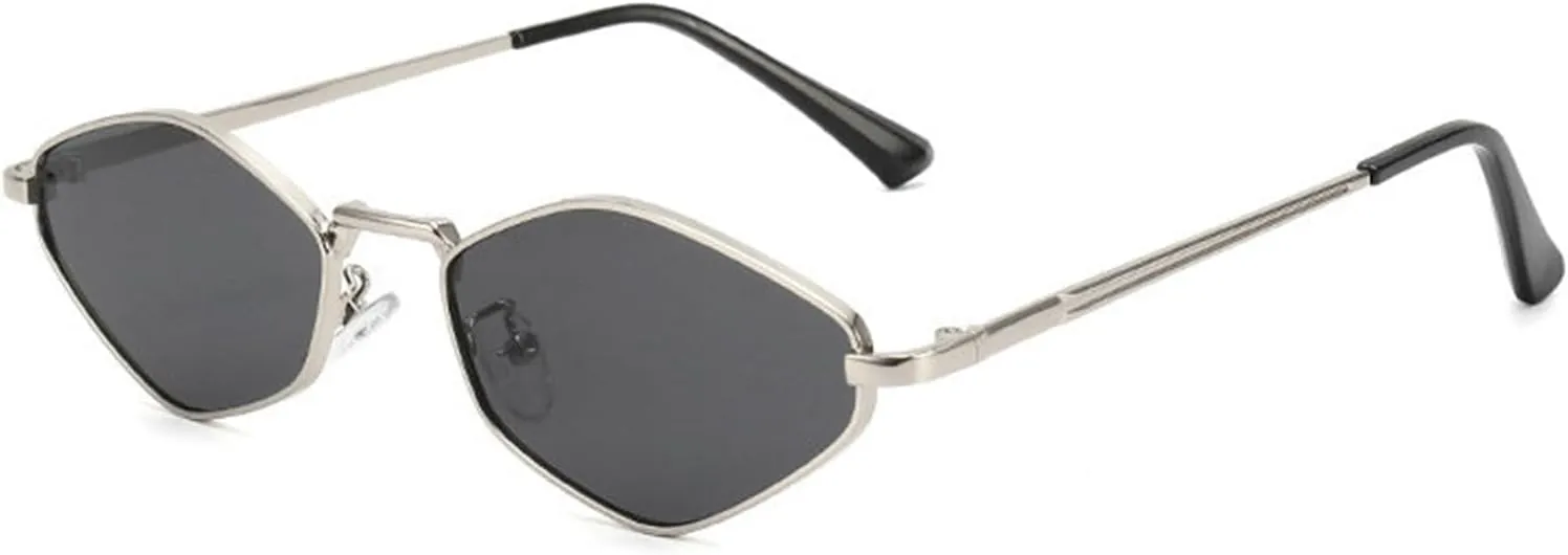 willochra Popular Fashion Polygon Rhombus Sunglasses Women Retro Punk Trending Men Metal Cat Eye Shades sunglasses UV400