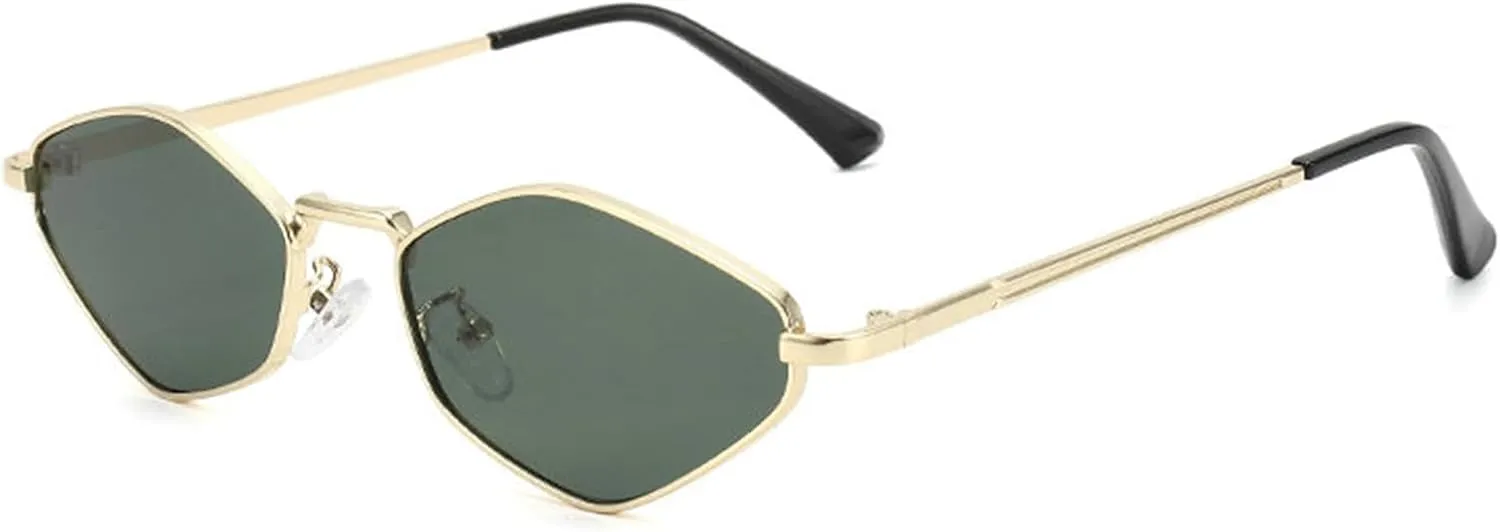willochra Popular Fashion Polygon Rhombus Sunglasses Women Retro Punk Trending Men Metal Cat Eye Shades sunglasses UV400