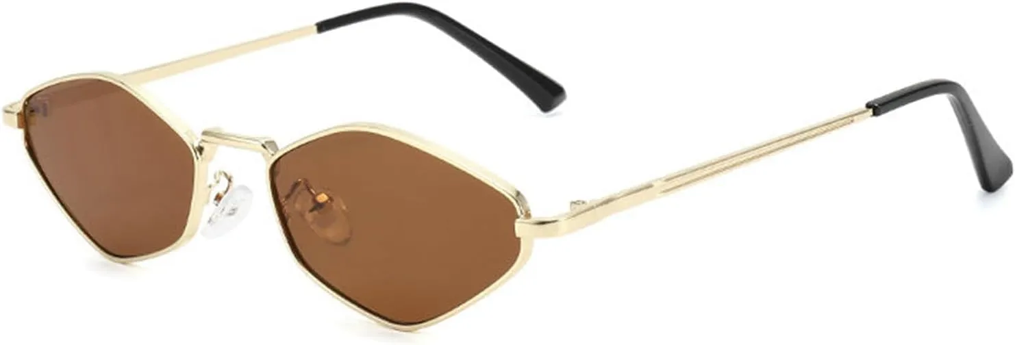 willochra Popular Fashion Polygon Rhombus Sunglasses Women Retro Punk Trending Men Metal Cat Eye Shades sunglasses UV400