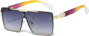 WiLseM Men's and Women's Retro Square Sunglasses, UV400 Protection Driving Glasses Metal Frame Sunglasses