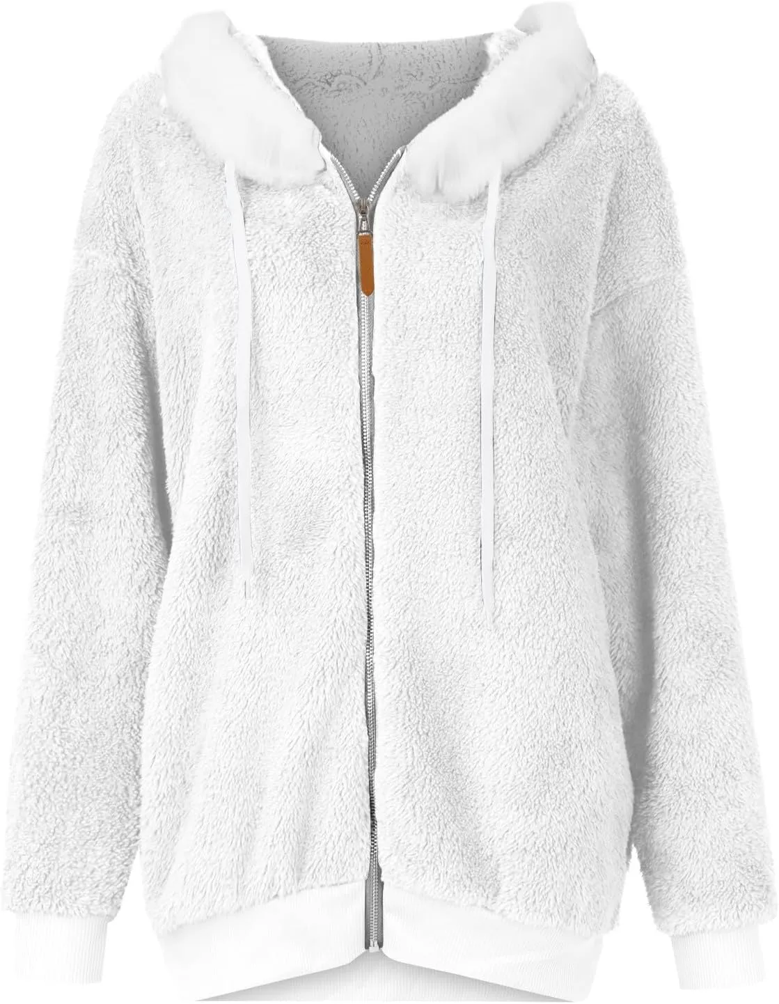 Winter Coats For Women Fuzzy Fleece Jacket Hooded Color Block Patchwork Cardigan Coat Outerwear With Pocket S-5XL