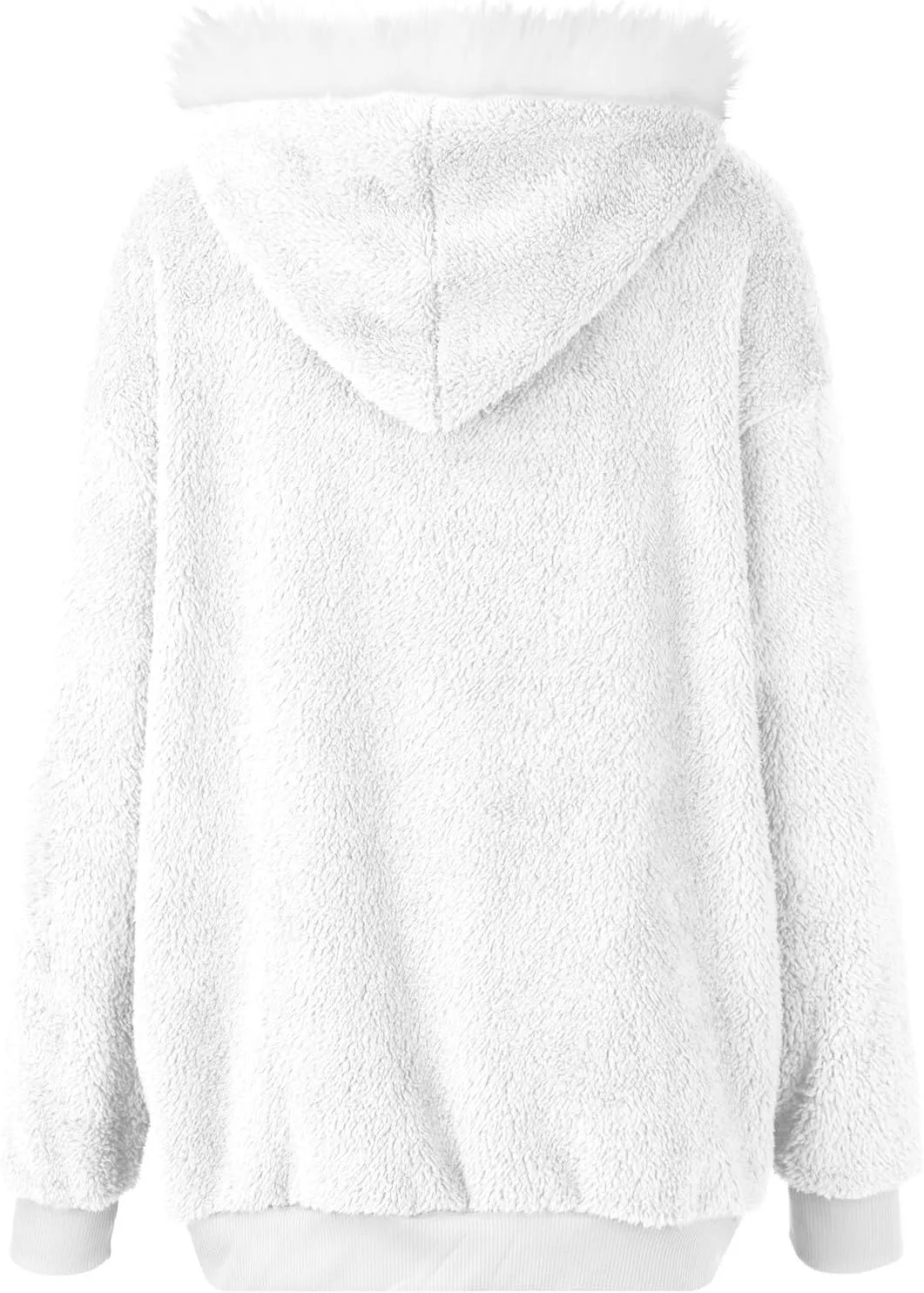 Winter Coats For Women Fuzzy Fleece Jacket Hooded Color Block Patchwork Cardigan Coat Outerwear With Pocket S-5XL