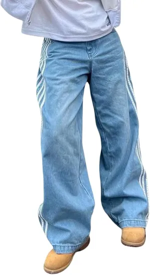 Women Jeans Wide Leg Denim Pants Straight Ankle Trousers Y2k Jeans Low Rise Jeans Relaxed Fit Baggy Jeans Streetwear