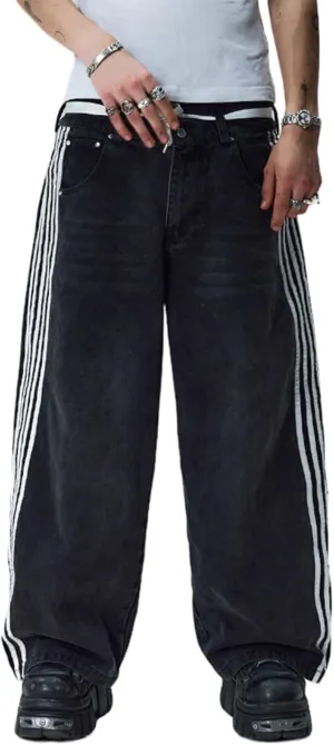 Women Jeans Wide Leg Denim Pants Straight Ankle Trousers Y2k Jeans Low Rise Jeans Relaxed Fit Baggy Jeans Streetwear