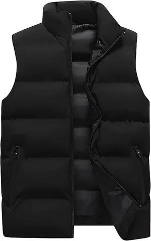 Women Padded Down Vest Puffer Stand Collar Sleeveless Jacket Outerwear Winter Warm Quilted Vest Coat