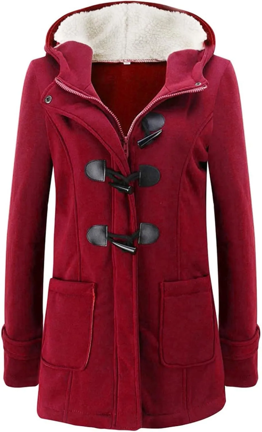 Women's Basic Wool Blend Pea Coats,Essential Double Breasted Midi Wool Blend Pea Coats Blazer Warm Winter Big Jackets