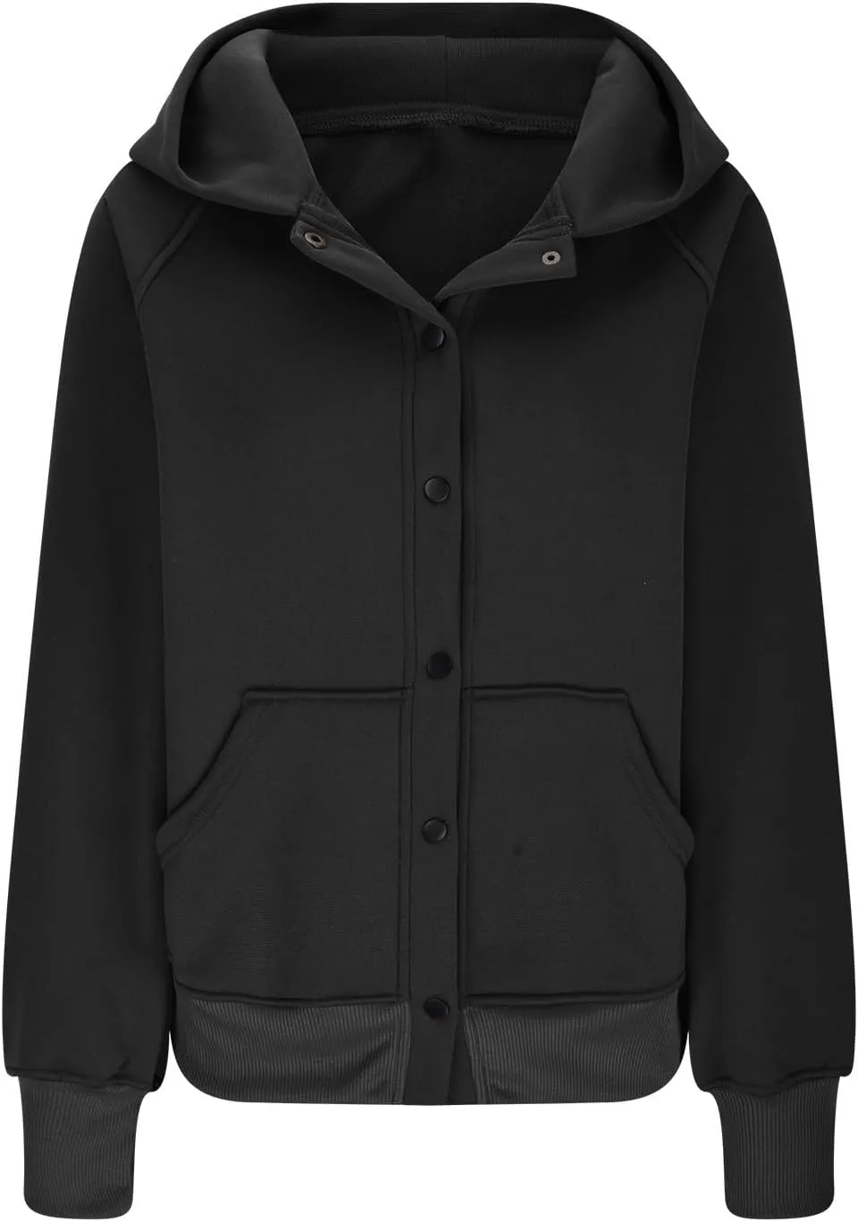 Womens Buttons Hoodies Fleece Sweatshirts Fall Outfits Jackets with Pockets Winter Clothes Cropped Sweatshirts