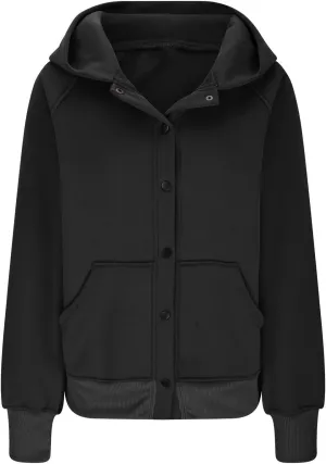 Womens Buttons Hoodies Fleece Sweatshirts Fall Outfits Jackets with Pockets Winter Clothes Cropped Sweatshirts