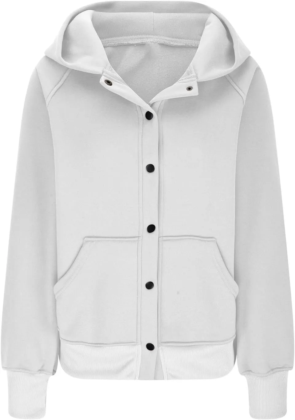 Womens Buttons Hoodies Fleece Sweatshirts Fall Outfits Jackets with Pockets Winter Clothes Cropped Sweatshirts