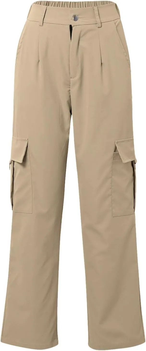Womens Cargo Pants with Pockets Casual Fleece Baggy Sweatpants High Waisted Joggers Leggings for Women