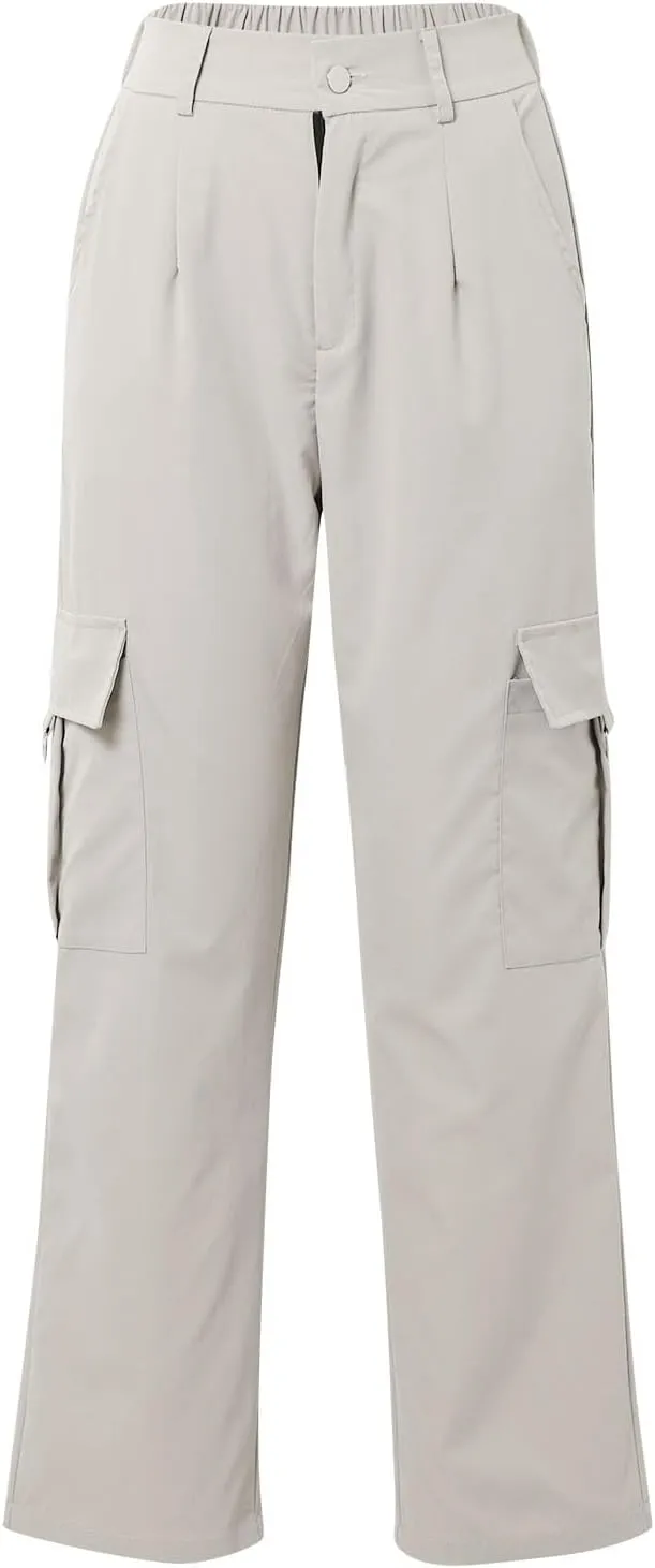 Womens Cargo Pants with Pockets Casual Fleece Baggy Sweatpants High Waisted Joggers Leggings for Women