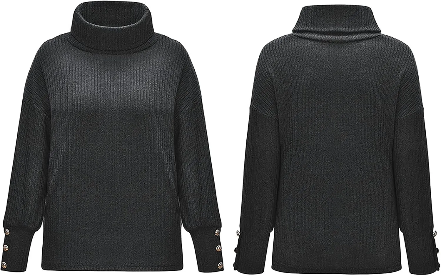 Womens Chunky Knit Sweater Turtleneck Long Sleeve Top Long Sleeve Casual Sweater Sweaters for Trendy Fall Fashion