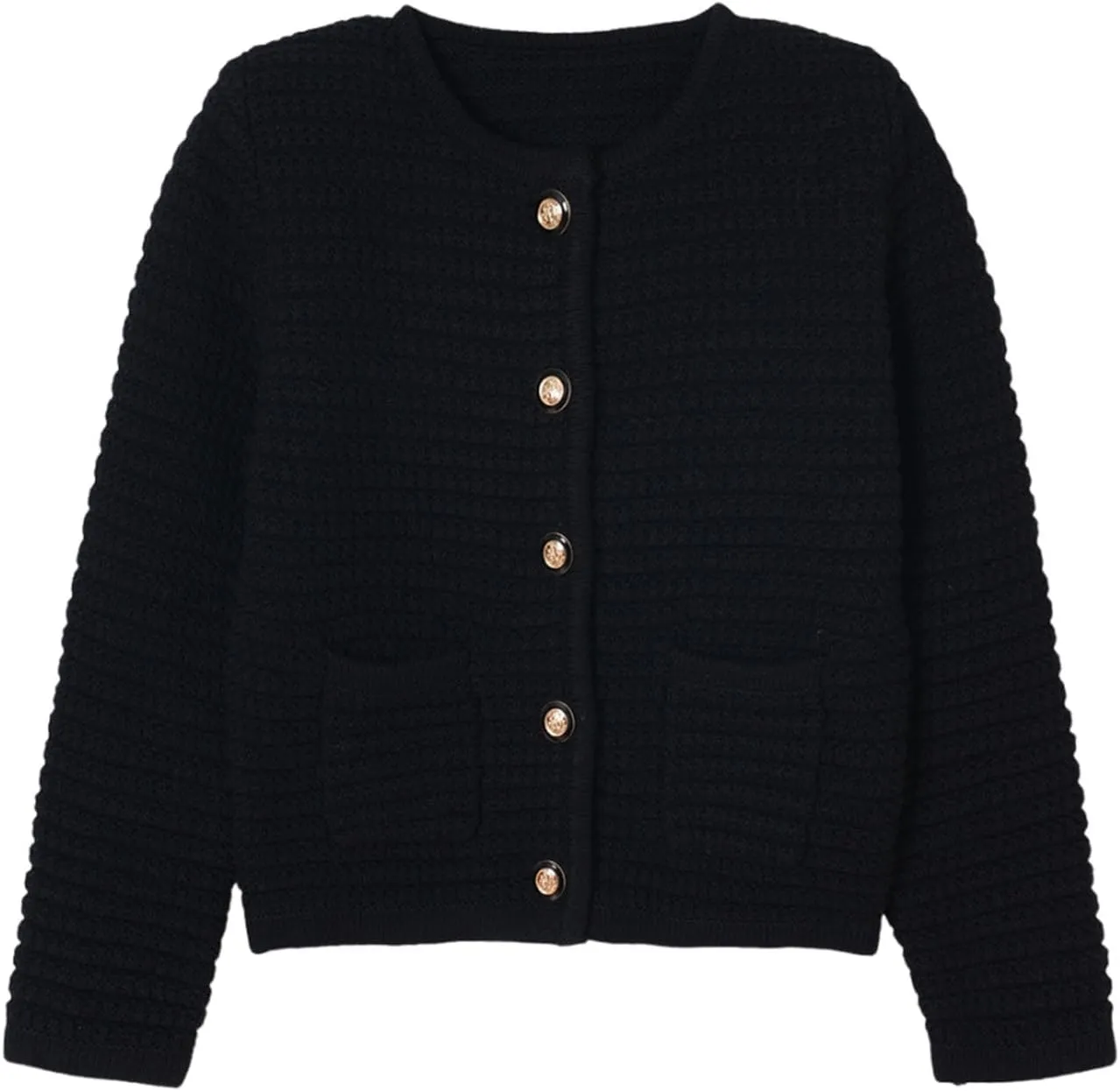 Womens Cropped Sweaters Long Sleeve Casual Button Down Cable Knit Chunky Open Front Cardigan Jackets Fall Sweaters