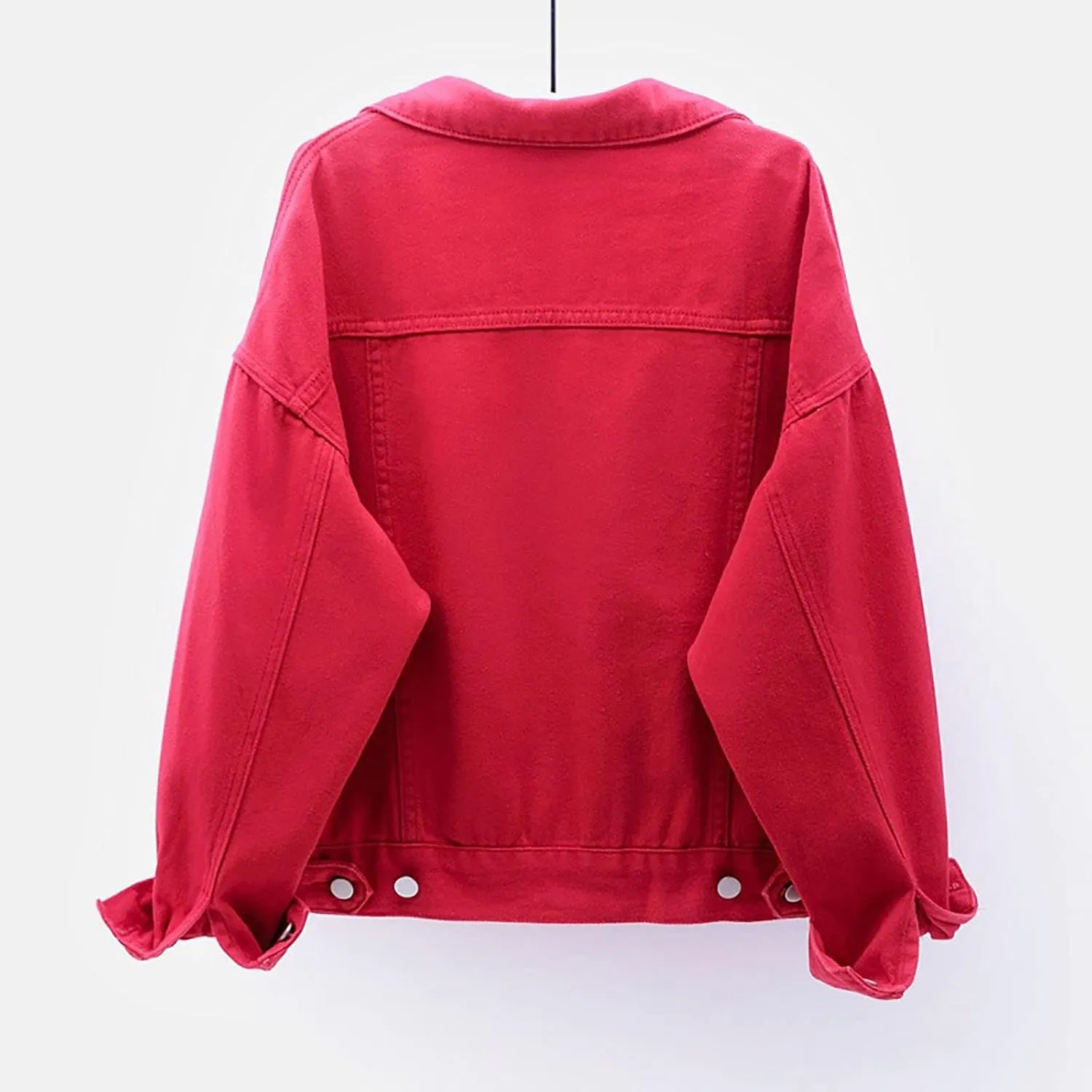 Women's Denim Jacket Plus Size 2024 Long Sleeve Button Down Loose Jean Jacket Outerwear Fashion Oversize Denim Jacket