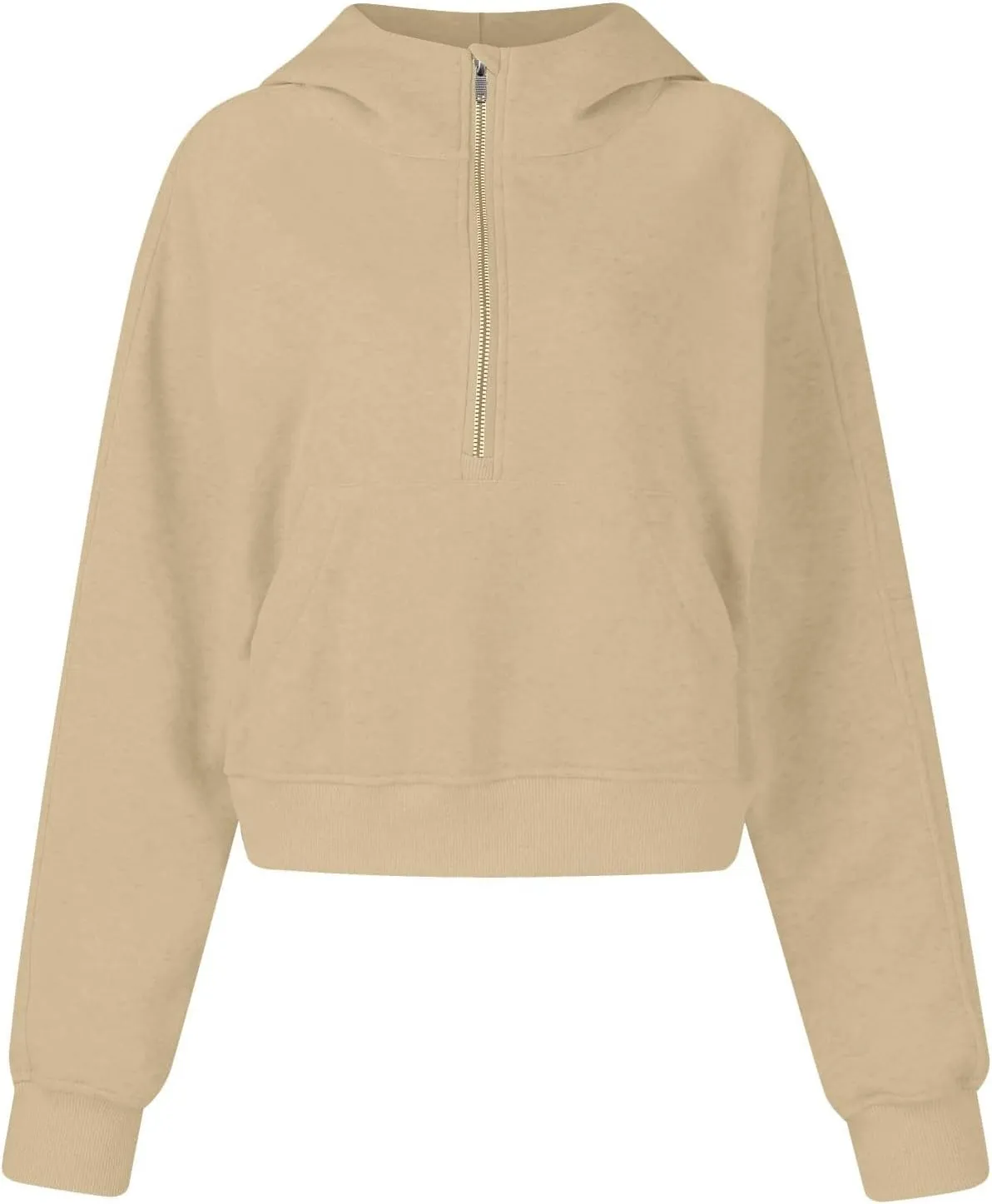 Women's Half Zip Sweatshirts Lapel Pullover Cropped Sweatshirts With Pocket Fall Outfits for Women 2024