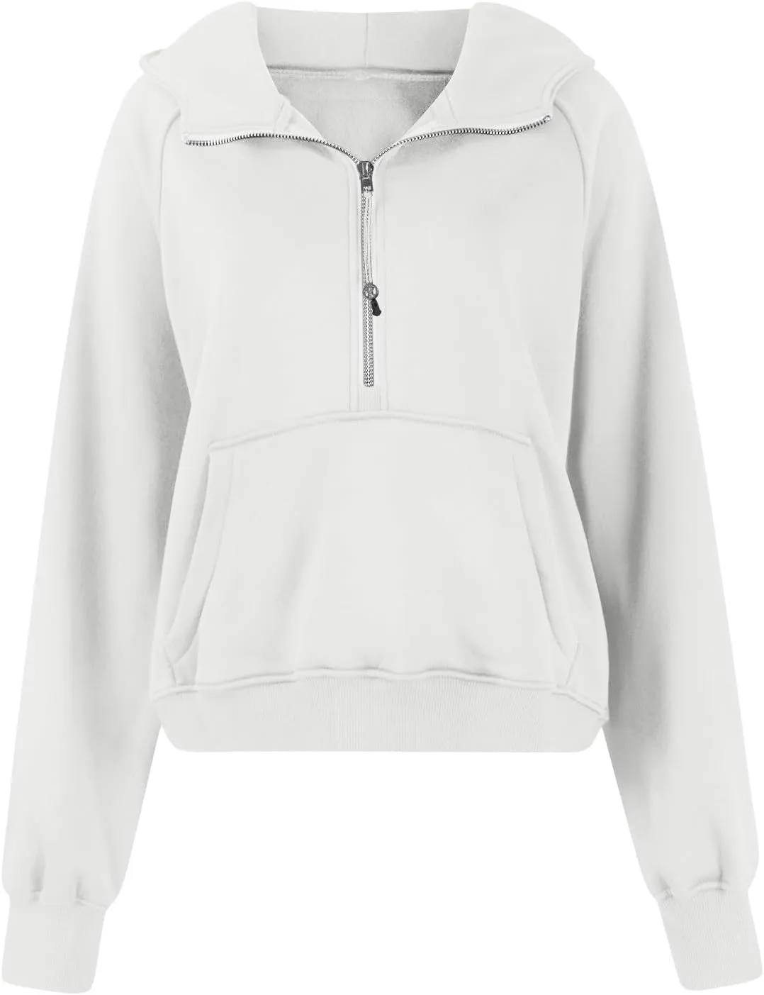 Women's Half Zip Sweatshirts Lapel Pullover Cropped Sweatshirts With Pocket Fall Outfits for Women 2024