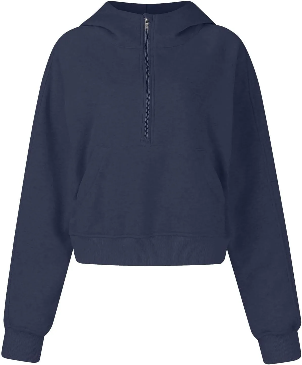 Women's Half Zip Sweatshirts Lapel Pullover Cropped Sweatshirts With Pocket Fall Outfits for Women 2024